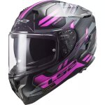 Casque ls2 ff327 challenger spin titanium noir rose fluo