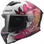 Casque ls2 ff820 rapid iii poppies ii blanc rose