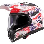 Casque ls2 mx702 pioneer ii fantasy blanc rouge bleu