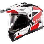 Casque ls2 mx702 pioneer ii hill blanc rouge