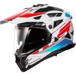 Casque ls2 mx702 pioneer ii namib blanc bleu rouge
