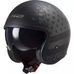 Casque ls2 of599 spitfire ii mat noir flag Casque ls2 of599 spitfire ii mat noir flag