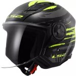 Casque ls2 of616 airflow ii brush noir jaune fluo Casque ls2 of616 airflow ii brush noir jaune fluo
