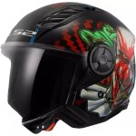 Casque ls2 of616 airflow ii happy dreams noir rouge
