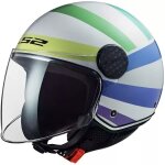 Casque ls2 of558 sphere lux swirl blanc arc en ciel Casque ls2 of558 sphere lux swirl blanc arc en ciel
