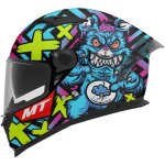 Casque mt helmets braker sv crazy teddy b7 bleu violet vert brillant