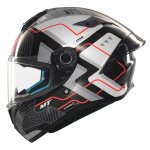 Casque mt helmets targo s brik c0 noir blanc brillant Casque mt helmets targo s brik c0 noir blanc brillant