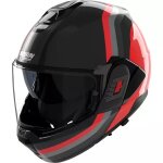 Casque nolan n120 - 1 lineo noir rouge gris
