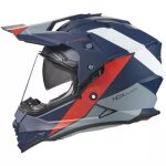 Casque nox n312 block bleu mat rouge Casque nox n312 block bleu mat rouge