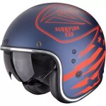 Casque scorpion belfast evo dawg bleu rouge mat