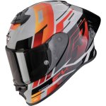 Casque scorpion exo - r1 evo ii air adrenaline gris rouge orange brillant