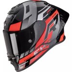 Casque scorpion exo - r1 evo ii air adrenaline noir rouge argent brillant