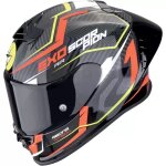 Casque scorpion exo r1 evo ii air coup noir rouge jaune fluo