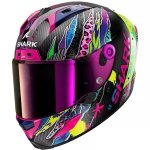 Casque shark aeron fawn noir jaune rose bleu brillant