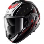 Casque shark oxo rydger noir blanc rouge brillant