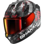 Casque shark skwal i3 hellcat mat noir chrome rouge Casque shark skwal i3 hellcat mat noir chrome rouge