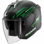 Casque shark skwal i3 jet light - blur noir vert blanc mat