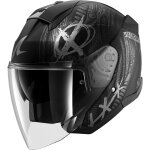 Casque shark skwal jet shiever noir anthracite argent mat