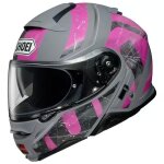 Casque shoei neotec ii graphic jaunt tc - 7 gris rose