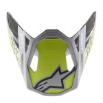 Casquette cross alpinestars supertech s - m8 triple argent� noir jaune fluo m&g