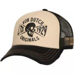 Casquette helstons x von dutch crew beige noir