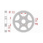 Couronne afam 48 dents acier pas 530 type 92803 harley davidson
