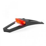 Extension de garde - boue arrire polisport rsp led 3. 0 noir avec feu et clairage de plaque