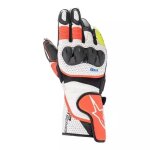 Gants alpinestars sp - 2 v3 blanc rouge fluo