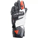 Gants femme dainese lady carbon 4 long noir blanc rouge fluo
