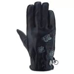 Gants femme helstons flower noir Gants femme helstons flower noir