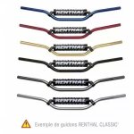 Guidon diam 22, 2mm avec barre renthal classic mini mx argent / mousse noire yamaha xq125 maxter / ktm ...