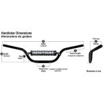 Guidon diam 22, 2mm avec barre renthal classic quad bas noir / mousse noire yamaha yfz450