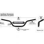 Guidon diam 22, 2mm avec barre renthal classic replica ricky carmichael high argent / mousse noire