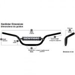 Guidon diam 22, 2mm avec barre renthal classic suzuki rm noir / mousse noire