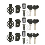 Kit 3 barillets serrures scurit kappa noir pour valise et top case