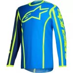 Maillot cross alpinestars fluid apex bleu jaune fluo Maillot cross alpinestars fluid apex bleu jaune fluo
