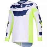 Maillot cross alpinestars racer air riway gris clair jaune fluo bleu Maillot cross alpinestars racer air riway gris clair jaune fluo bleu