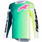 Maillot cross alpinestars racer portl vert blanc noir Maillot cross alpinestars racer portl vert blanc noir