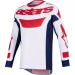 Maillot cross alpinestars racer riway blanc bleu rouge