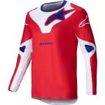 Maillot cross alpinestars racer veil rouge brillant blanc Maillot cross alpinestars racer veil rouge brillant blanc
