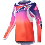 Maillot cross femme alpinestars stella fluid wurx blanc bleu rose fluo