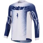 Maillot cross alpinestars supertech scenz gris clair bleu foncé Maillot cross alpinestars supertech scenz gris clair bleu foncé