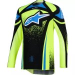 Maillot cross alpinestars techstar nomur bleu foncé jaune fluo Maillot cross alpinestars techstar nomur bleu foncé jaune fluo