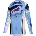 Maillot cross femme alpinestars stella techstar nomur bleu clair blanc noir