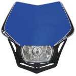 Plaque phare rtech v - face bleu noir rmaskblnr008