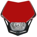 Plaque phare rtech v - face rouge noir rmaskrqnr008