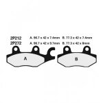 Plaquettes de frein nissin semi - métallique - 2p212ns Plaquettes de frein nissin semi - métallique - 2p212ns