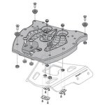Platine d'adaptation sw - motech sur alu - rack pour top case trax noir