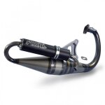 Pot d'chappement polini team 4 acier / pot d'chappement alu anodis noir pour moteur piaggio