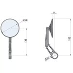 Rtroviseur clubman embout de guidon noir lsl (homologation euro 3)